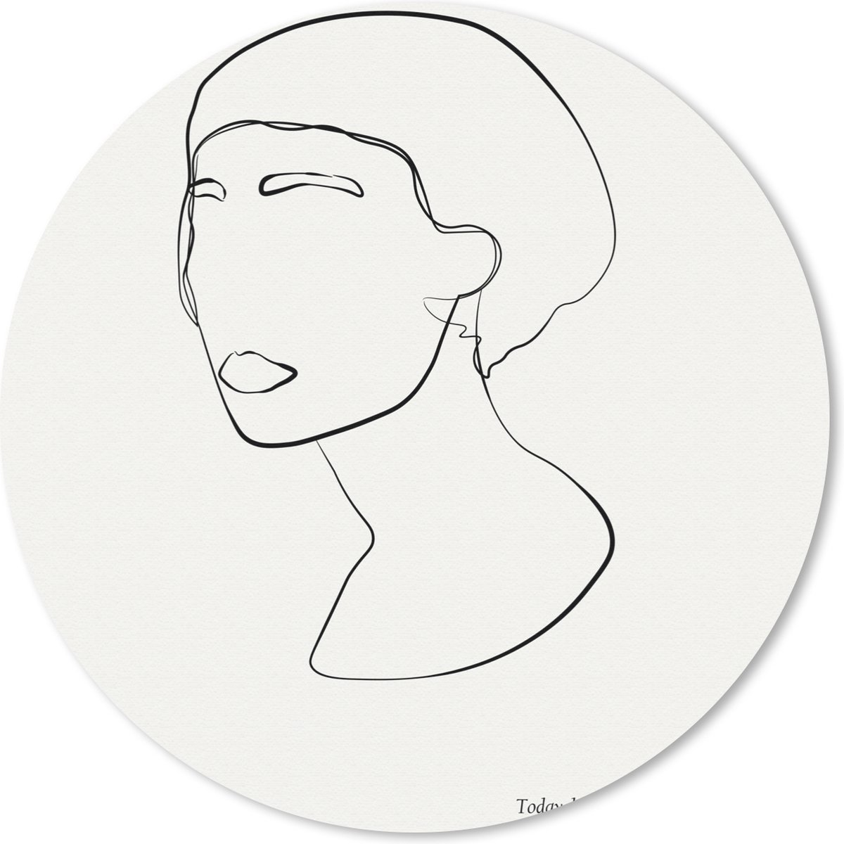 Muismat rond 50x50 cm - Mousepad Tekst - Vrouwen - Line art - Quotes - Ronde muismatten
