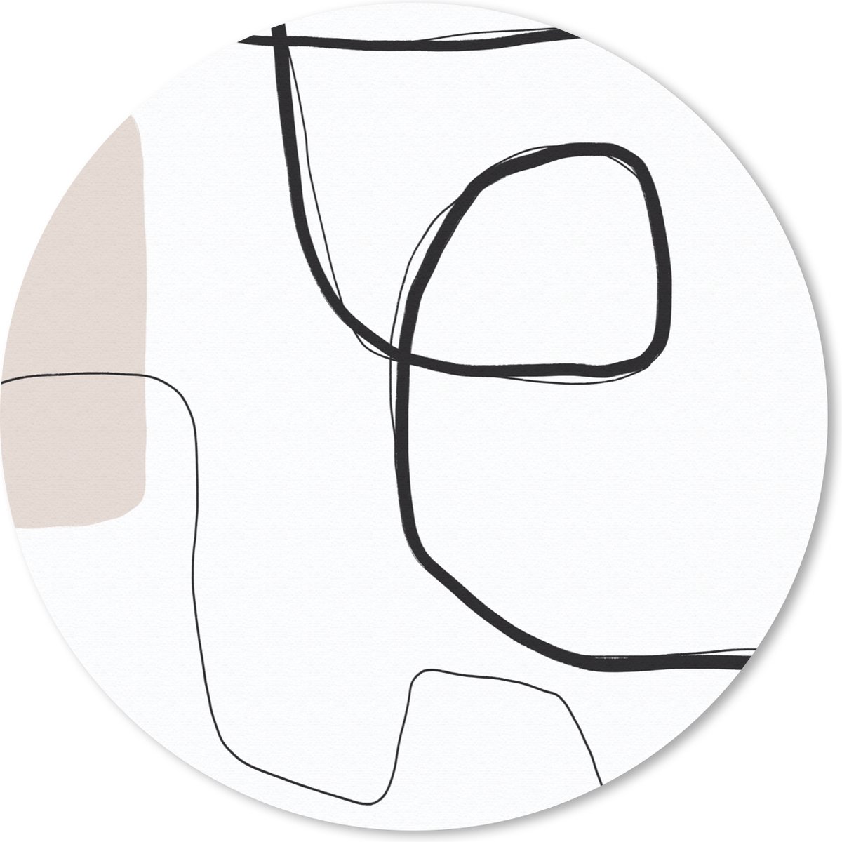 Muismat rond 20x20 cm - Mousepad Abstract - Pastel - Minimalisme - Ronde muismatten