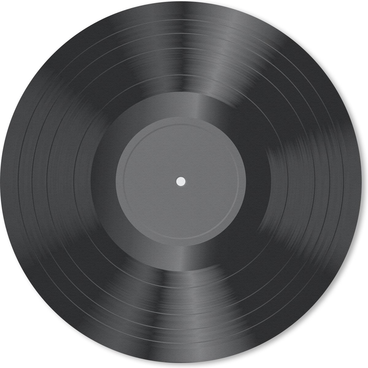 Muismat rond 40x40 cm - Mousepad Vinyl LP - Vintage - Grijs - Ronde muismatten