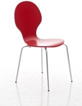 Bezoekersstoel - Stoel rood - Met rugleuning - Vergaderstoel - Zithoogte 45cm