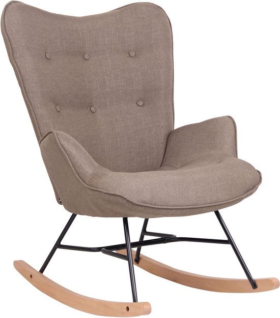 fauteuil à bascule Zoilos - taupe - Chaise - chaises - 62 x 55 cm - 100% polyester - chaise de luxe