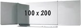Whiteboard Deluxe - Geëmailleerd staal - Schuifmechanisme - Vijfzijdige schoolbordwand - Weekplanner - Maandplanner - Jaarplanner - Magnetisch - Wit - 100x200cm