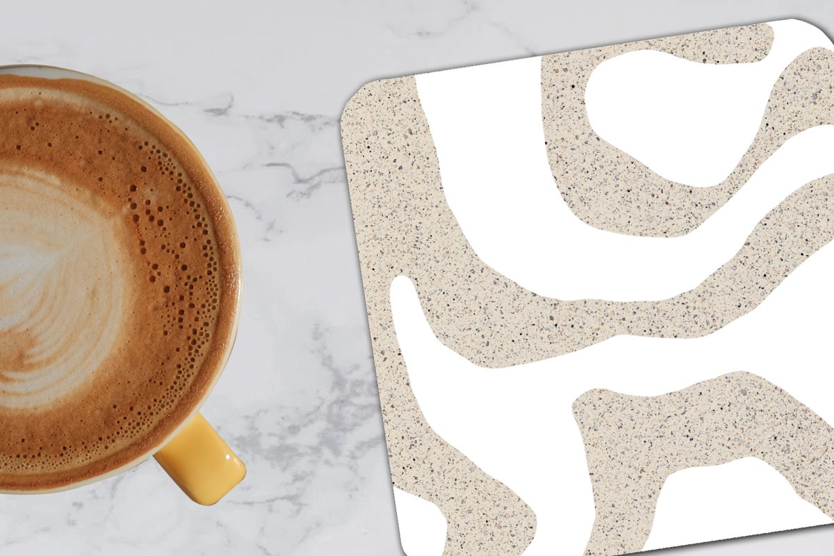 Onderzetters voor glazen - Abstract - Glitter - Design - 10x10 cm - Glasonderzetters - 6 stuks