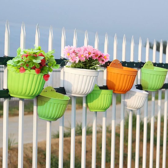 Set van 2 stuks buiten hangende plantenbakken muur hangende plastic  bloempot voor... | bol.com