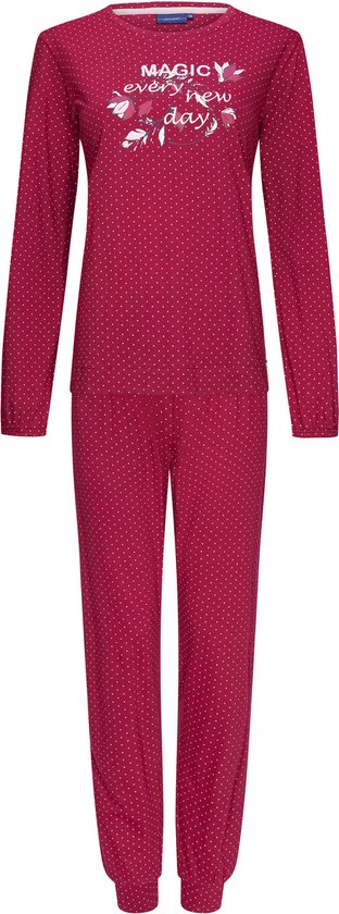 Pastunette - Dames Pyjama set Nicky - Rood - Organisch Katoen - Maat 40