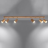 Sollux Lighting - Plafondspot BERG 6 natuurlijk hout