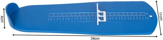 Voetmeter Kind en Volwassenen I Schoenmaat Meter Kind - Schoenmeter I Maatregel I T/M 31 CM I Schoenmaat 19 - 48 I Blauw - Cheaperito