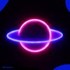 foto van Neon Lamp - Planeet Roze / Blauw - Incl. 3 Batterijen - Neon Verlichting - Neon Led Lamp - Neon Wandlamp