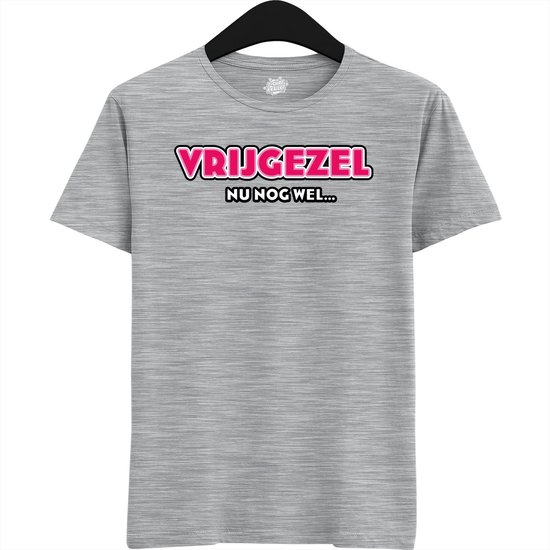 Vrijgezel Nu Nog Wel | Vrijgezellenfeest Cadeau Vrouw - Bride / To Be Bachelor Party - Grappig Bruiloft Shirt Bruid - T-Shirt - Unisex - Heather Grey - Maat 3XL