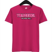 Vrijgezel Nu Nog Wel | Vrijgezellenfeest Cadeau Vrouw - Bride / To Be Bachelor Party - Grappig Bruiloft Shirt Bruid - T-Shirt - Unisex - Fuchsia - Maat M