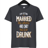 Am Getting Married | Vrijgezellenfeest Cadeau Man - Groom To Be Bachelor Party - Grappig Bruiloft En Bruidegom Bier Shirt - T-Shirt - Unisex - Mouse Grey - Maat M