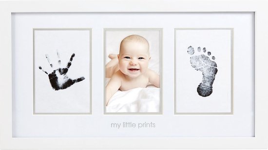 Cadre photo pour bébé empreinte - Empreinte de la main avec encre