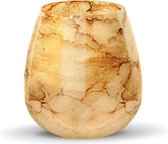 Terroso - Vaas Warm Wit, Glas Marmer, Elegante, Hoogte 21 cm