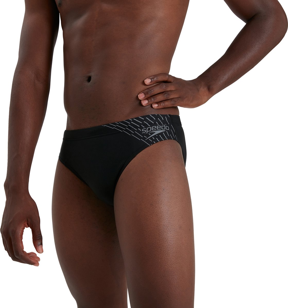 Speedo Medley Logo 7cm Brief Zwart/Grijs Heren