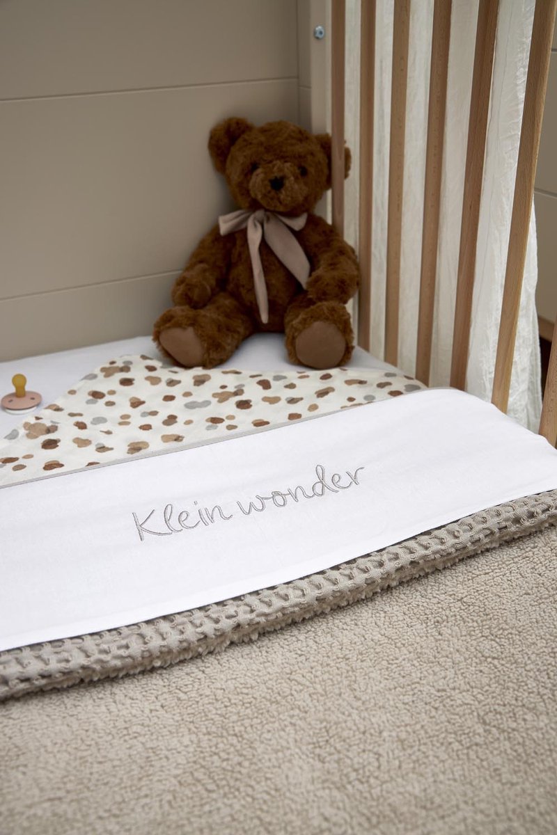 Meyco Baby Wafel Teddy ledikant deken - greige - 100x150cm - 2.0 TOG – foto 5