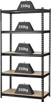 TOOLCRAFT 1530556 Stellingkast voor zware lasten 350 kg Metaal, MDF Hout Antraciet/zwart