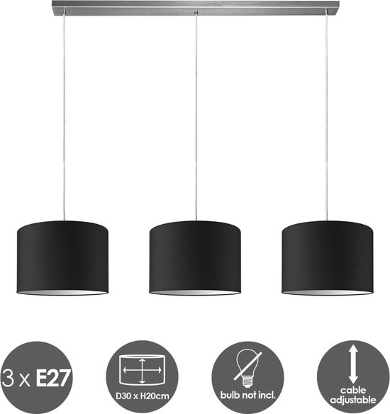 Kave Home Hanglamp Dione 3-lamps - zwart - LaForma Odine - AA0131R01 Kave Home Hanglamp Dione 3-lamps - zwart - LaForma Odine - AA0131R01