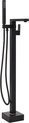 vidaXL Badkuipkraan vrijstaand 90 cm roestvrij staal zwart