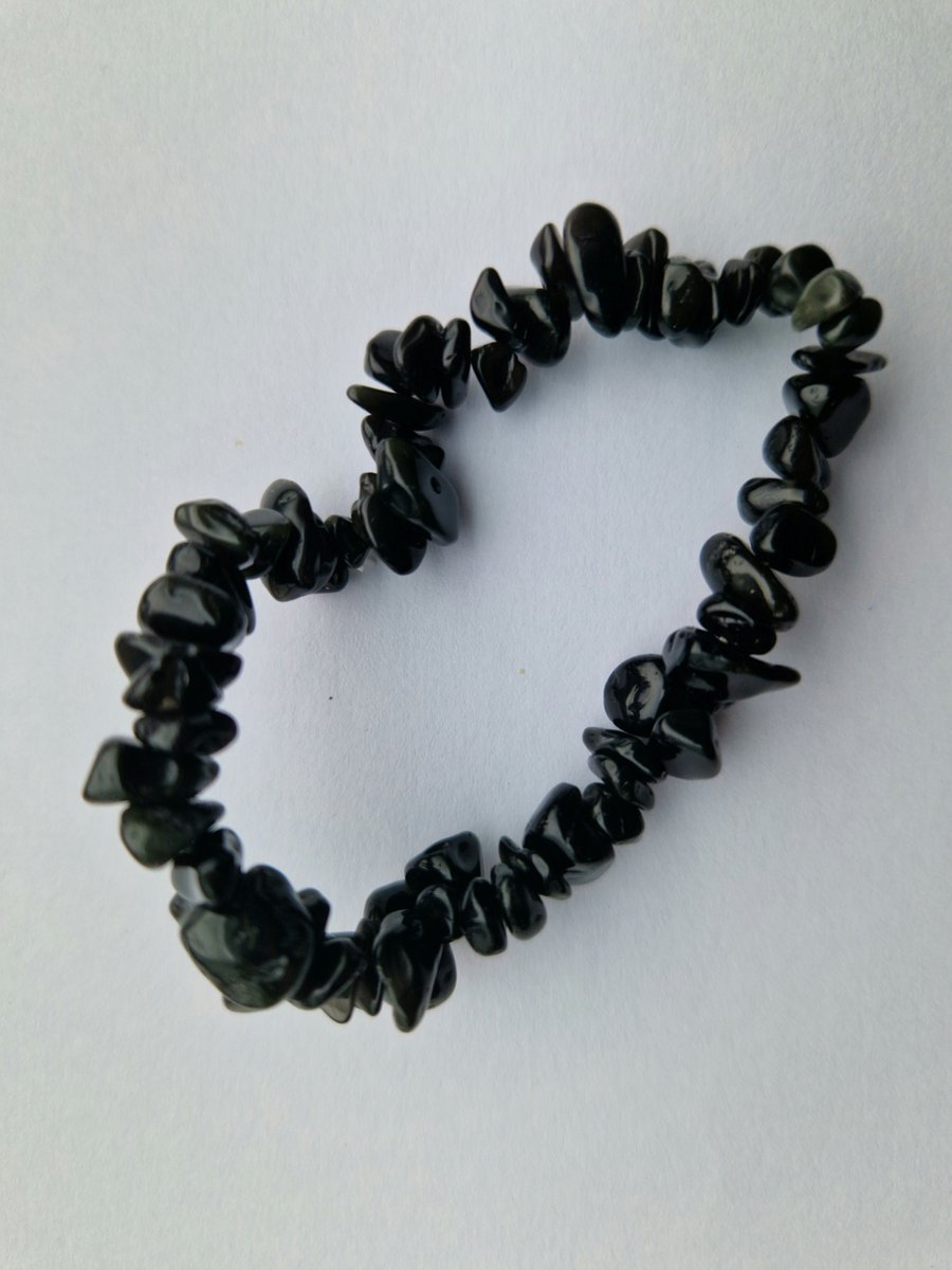 Splitarmband zwarte obsidiaan