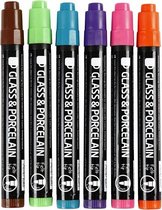 verfstift glas- & porselein 6 stuks extra multicolor