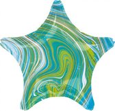 folieballon Blue Green Star 45 cm metallic