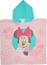 badponcho Minnie Mouse 100 cm katoen mintgroen/roze