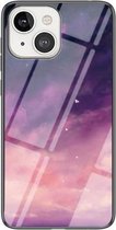Sterrenhemelpatroon Gehard glas + TPU schokbestendig beschermhoesje voor iPhone 13 (Fantasy Starry Sky)