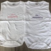 WDLS- Baby-Romper-opa's vriendinnetje- 2 pack romper -bedrukt rompertje-62/68