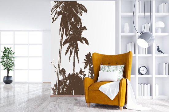 Behang - Fotobehang Palmboom - Lucht - Berg - Breedte 200 cm x hoogte 300 cm