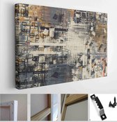 Artistic sketch draw backdrop material. Abstract geometric pattern. Chaos and random. Modern art drawing painting. 2d illustration - Modern Art Canvas - Horizontal - 1448614754 - 4