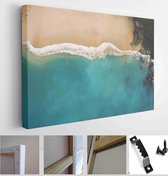Top view aerial photo of flying drone of amazing beautiful sea landscape with turquoise water with copy space for advertising text message or promotional content - Modern Art Canva