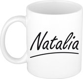 Natalia naam cadeau mok / beker sierlijke letters - Cadeau collega/ moederdag/ verjaardag of persoonlijke voornaam mok werknemers