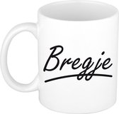 Bregje naam cadeau mok / beker sierlijke letters - Cadeau collega/ moederdag/ verjaardag of persoonlijke voornaam mok werknemers