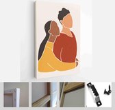 Set of abstract man and female shapes. Abstract couple portraits in pastel colors. Collection of contemporary art posters - Modern Art Canvas - Vertical - 1824656747 - 115*75 Verti