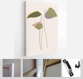 Collection of contemporary art posters in pastel colors. Abstract leaves and branch. Great minimal design for social media, postcards, print - Modern Art Canvas - Vertical - 185517