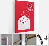 Valentines day vector card set with hearts and love romantic messages in red, grey and white colours - Modern Art Canvas - Vertical - 1866586480 - 40-30 Vertical