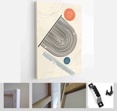 A trendy set of Abstract Hand Painted Illustrations for Postcard, Social Media Banner, Brochure Cover Design or Wall Decoration Background - Modern Art Canvas - Vertical - 19086990