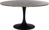 Eetkamertafel rond bruin marmer metaal 140 cm (r-000SP35667)