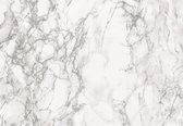 3x rollen decoratie plakfolie marmer look wit/grijs 45 cm x 2 meter zelfklevend - Decoratiefolie - Meubelfolie