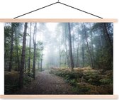 Chemin de la forêt à travers une affiche scolaire de forêt brumeuse lattes plates vierges 60x40 cm - Tirage photo sur affiche textielposter (décoration murale salon / chambre)