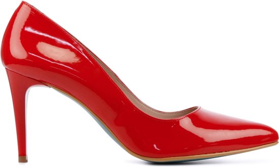 Escarpins en cuir pour femmes Giulia / Chaussures pour femmes Talon aiguille hauteur 8 cm et plus - Laque Giulia 8 - Rouge - Taille 39
