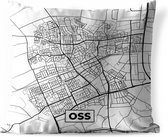 Coussin d'extérieur Weatherproof - Map - Oss - Zwart - Wit - 50x50 cm