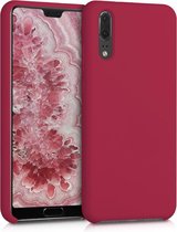 kwmobile telefoonhoesje voor Huawei P20 - Hoesje met siliconen coating - Smartphone case in mat fuchsia