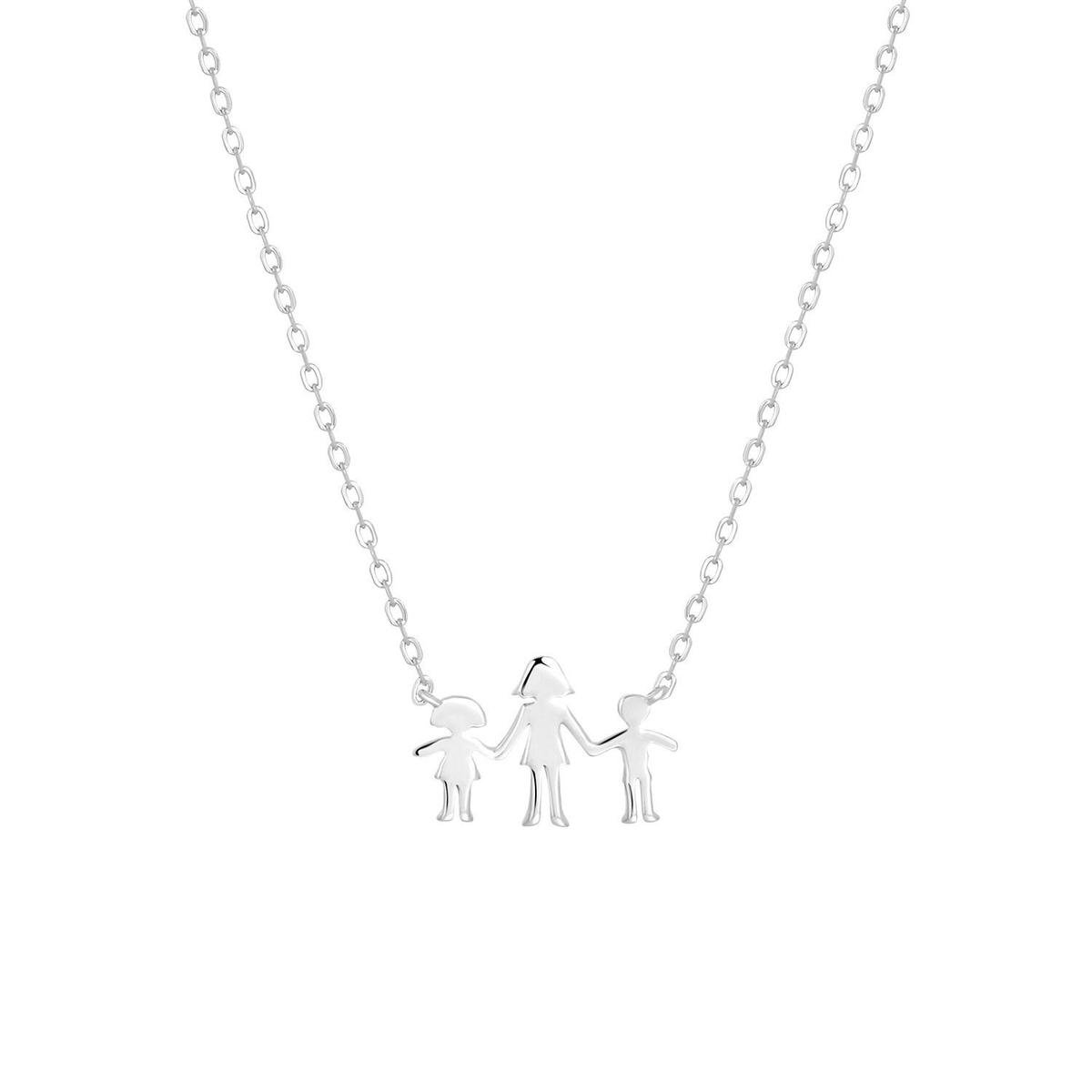 Zilveren ketting met moeder, zoon en dochter | bol.com