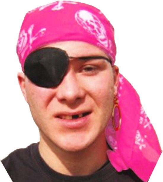 Foulard pirate rose avec impression 70x70 cm | bol.com