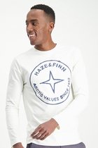 Haze & Finn T-shirt Tee Organic Cotton Ls Mu16 0015 Blanc De Blanc Mannen Maat - XL