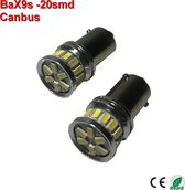2x BAX9s -20-3014 SMD Canbus 380lumen