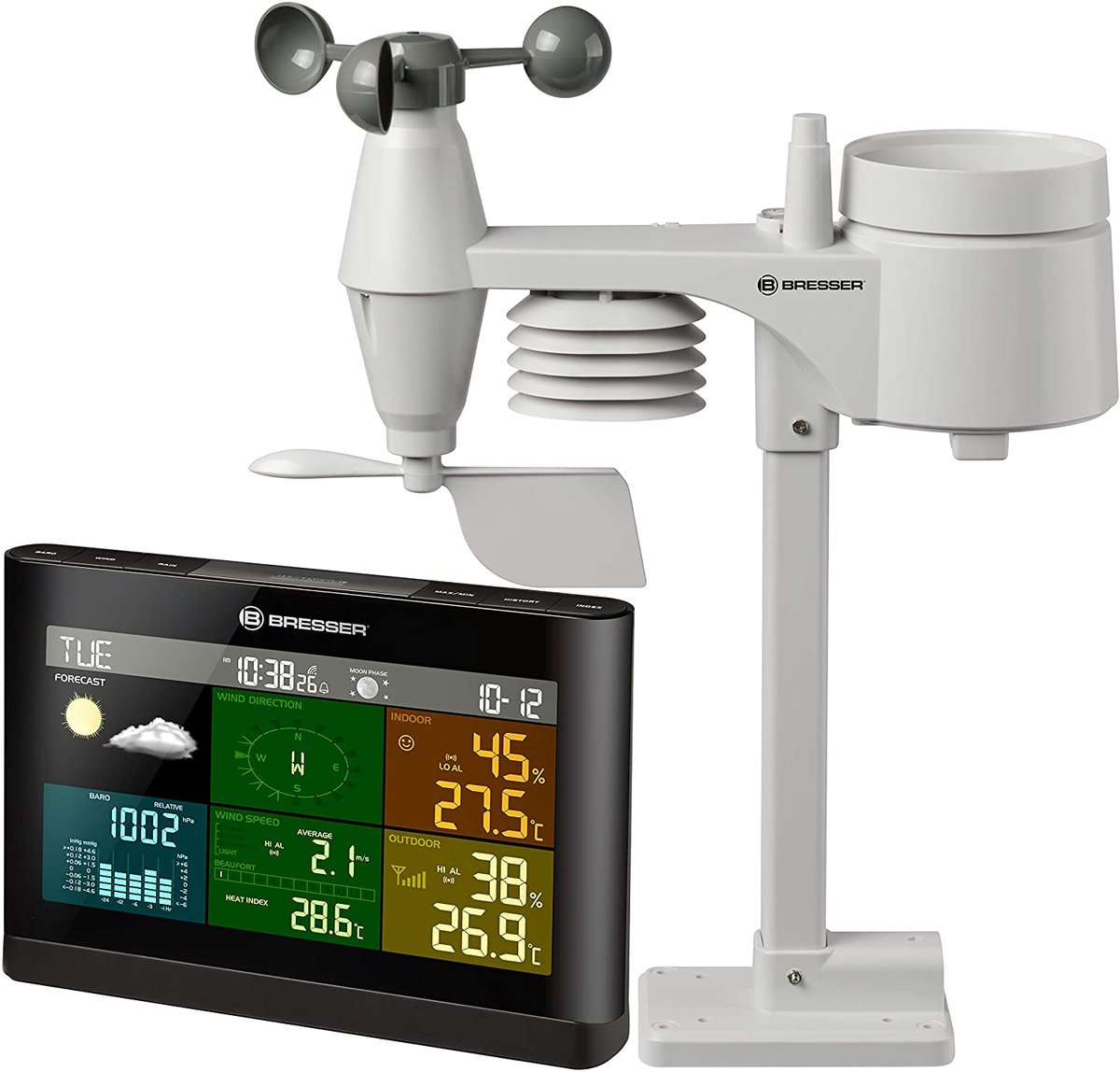Bresser Weerstation Comfort 5-in-1 202 Mm Zwart 3-delig