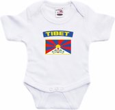 Tibet baby rompertje met vlag wit jongens en meisjes - Kraamcadeau - Babykleding - Tibet landen romper 68 (4-6 maanden)