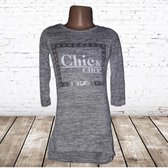 Lange meisjes jurk Chic & Choc lichtgrijs -s&C-170/176-Kinderjurken